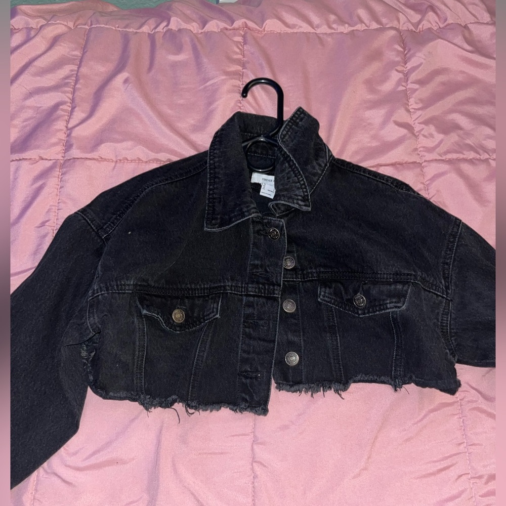 cropped jean jacket